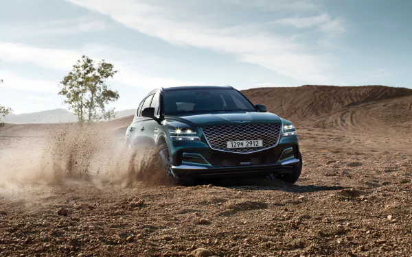  Genesis GV80 kicking up some dirt