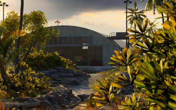 Wake Island hangar video game Battlefield V HD Desktop Wallpaper | Background Image