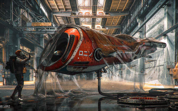 hangar futuristic Sci Fi vehicle HD Desktop Wallpaper | Background Image
