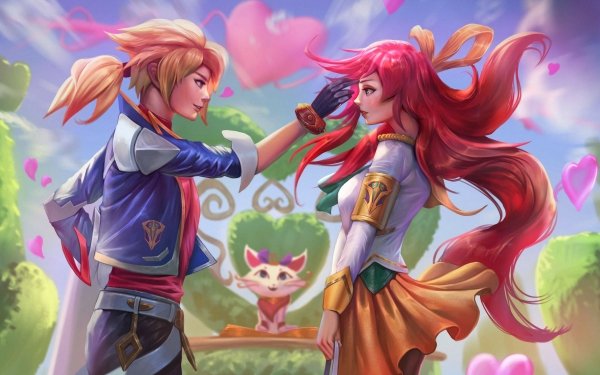 Video Game League Of Legends Ezreal Lux Yuumi HD Wallpaper | Background Image