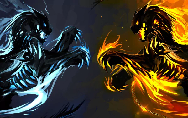  Fire and Ice Dragons by TheRisingSoul