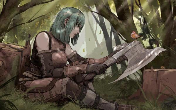 woman warrior axe fantasy HD Desktop Wallpaper | Background Image