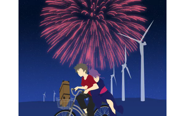 Nazuna Oikawa Norimichi Shimada Anime Uchiage Hanabi, Shita kara Miru ka? Yoko kara Miru ka? HD Desktop Wallpaper | Background Image