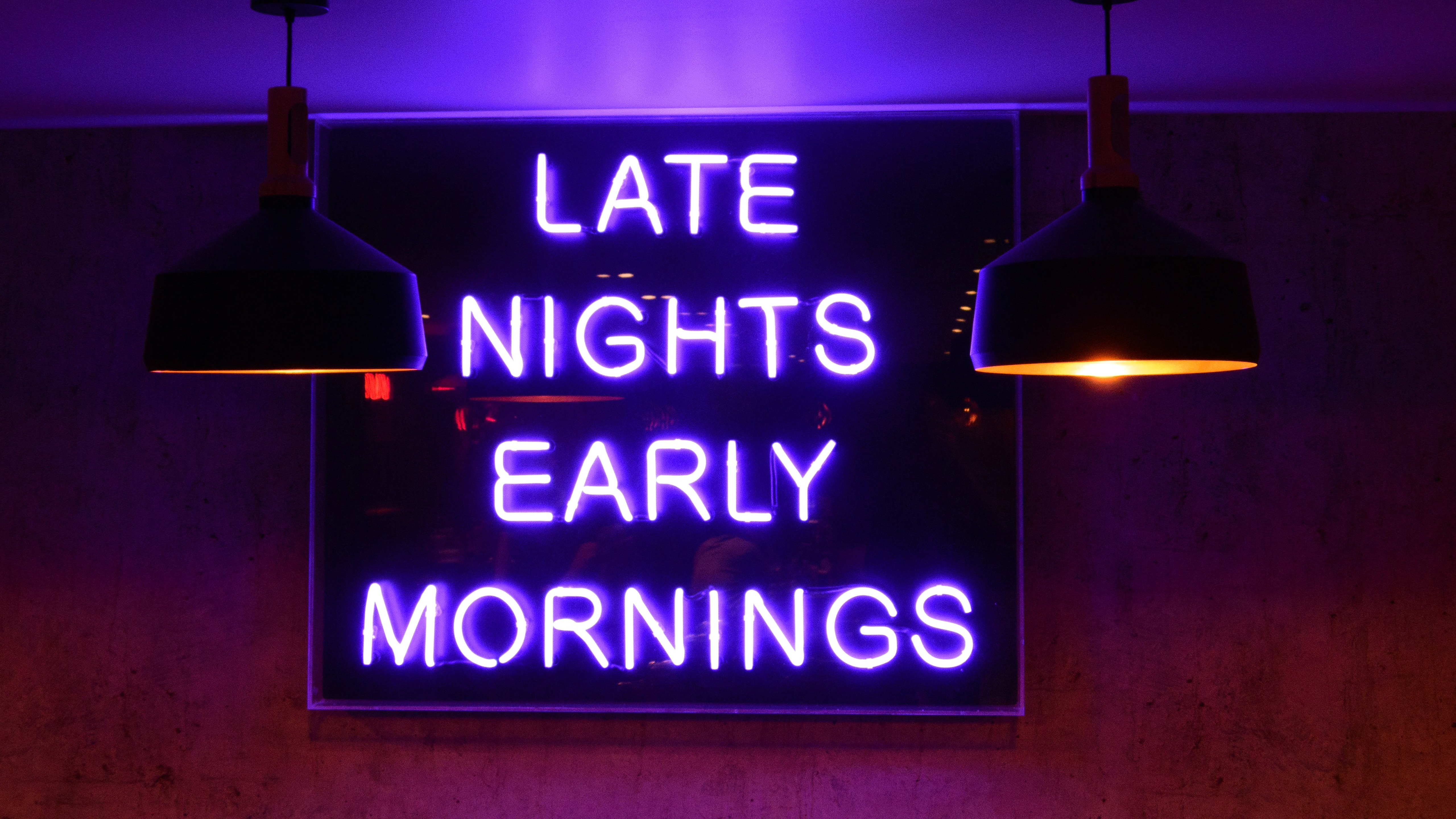 Late Night Early Mornings Neon Sign by Nick Fewings