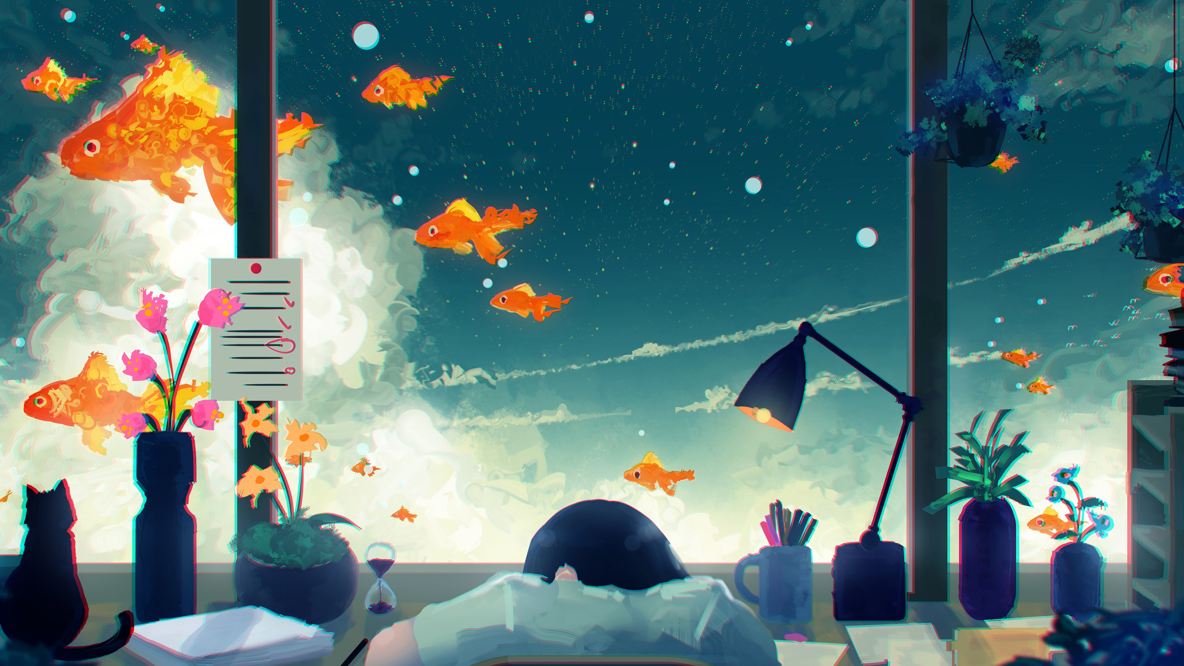 View of Goldfish in the Sky from Desktop by Seerlight
