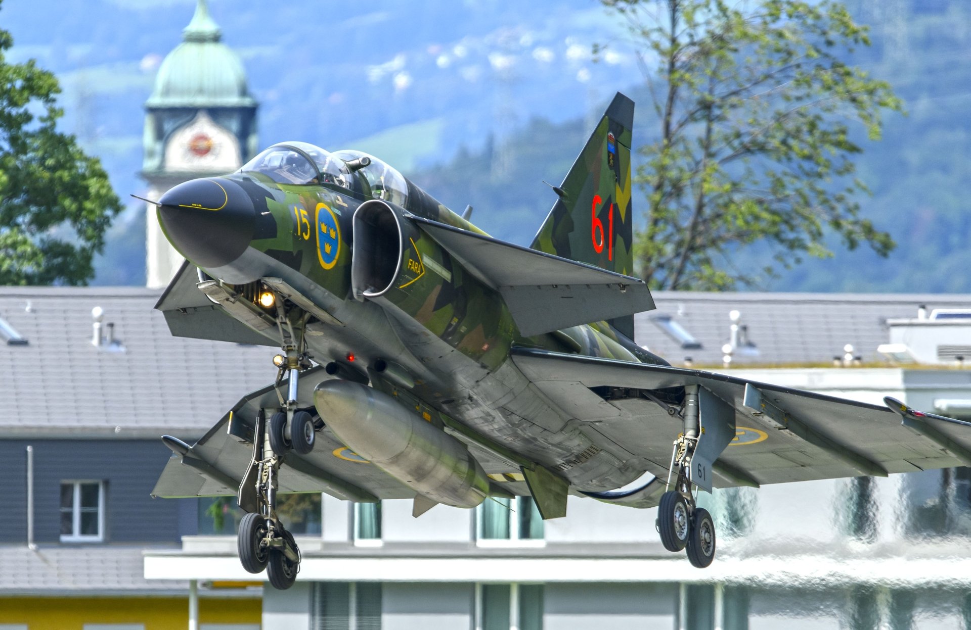 Download Warplane Aircraft Jet Fighter Military Saab 37 Viggen HD Wallpaper