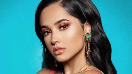 American black hair brown eyes singer earrings music Becky G HD Desktop Wallpaper | Background Image