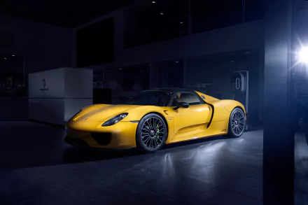yellow car car supercar Porsche vehicle Porsche 918 Spyder HD Desktop Wallpaper | Background Image