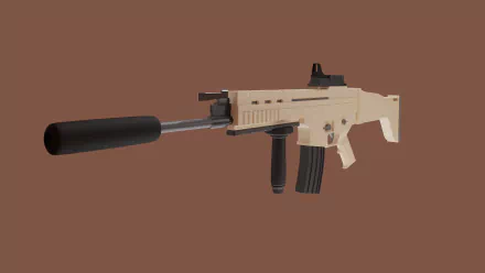 Blender 3D gun assault rifle FN SCAR-L man made FN SCAR HD Desktop Wallpaper | Background Image