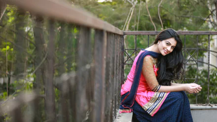 long hair black hair Indian smile Neha Hinge woman model HD Desktop Wallpaper | Background Image