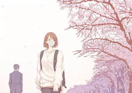 backpack cherry blossom Anime Original HD Desktop Wallpaper | Background Image
