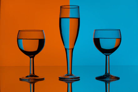  Artistic Orange and Blue Wine Glasses by Dewald Van Rensburg