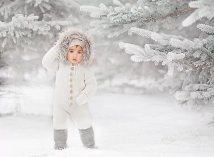  Cute Toddler in Winter Snowsuit