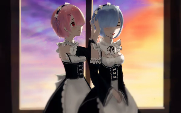 Ram (Re:ZERO) Rem (Re:ZERO) Anime Re:Zero - Starting Life in Another World HD Desktop Wallpaper | Background Image
