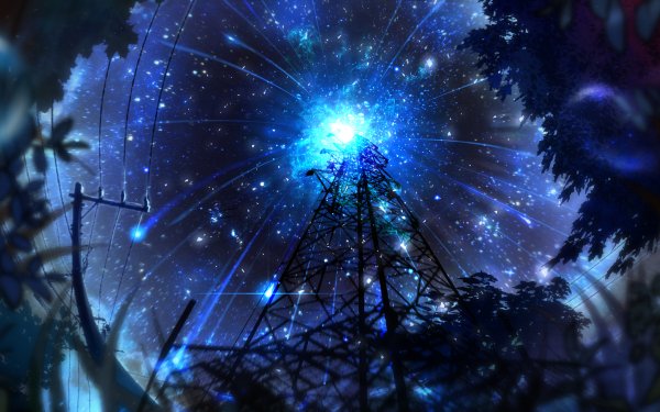 Anime Sky Night Light HD Wallpaper | Background Image