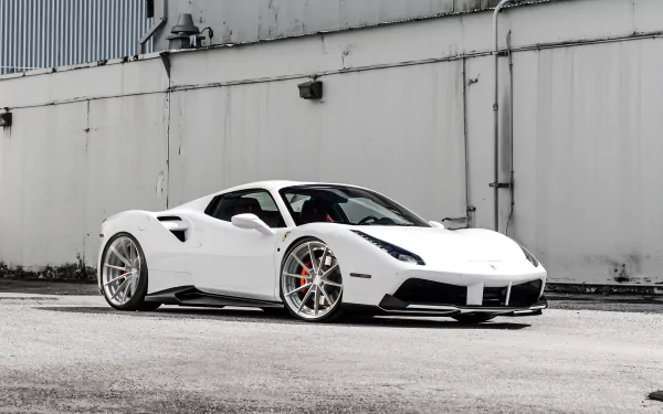 supercar white car car Ferrari 488 GTB Ferrari vehicle Ferrari 488 HD Desktop Wallpaper | Background Image