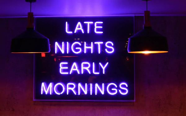  Late Night Early Mornings Neon Sign by Nick Fewings