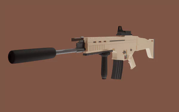 Blender 3D gun assault rifle FN SCAR-L man made FN SCAR HD Desktop Wallpaper | Background Image