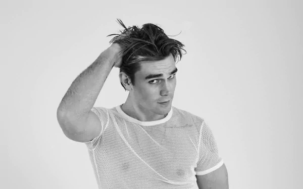 Black & White actor New Zealander Celebrity KJ Apa HD Desktop Wallpaper | Background Image