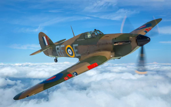 warplane aircraft cloud military Hawker Hurricane HD Desktop Wallpaper | Background Image