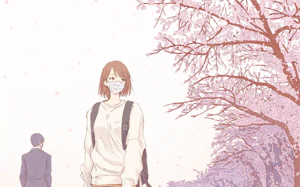 backpack cherry blossom Anime Original HD Desktop Wallpaper | Background Image
