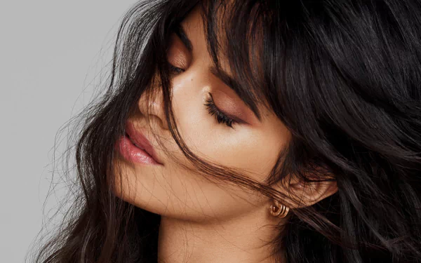 black hair mood face Cuban singer close-up American music Camila Cabello HD Desktop Wallpaper | Background Image