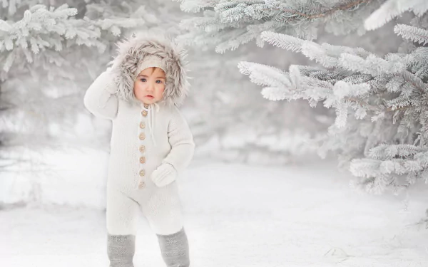  Cute Toddler in Winter Snowsuit