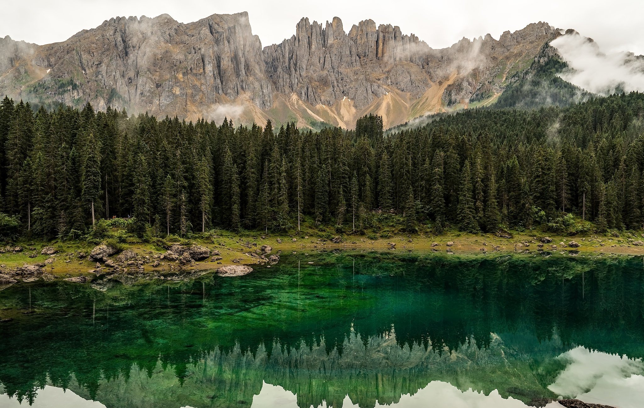 Download Lake Mountain Forest Nature Reflection HD Wallpaper