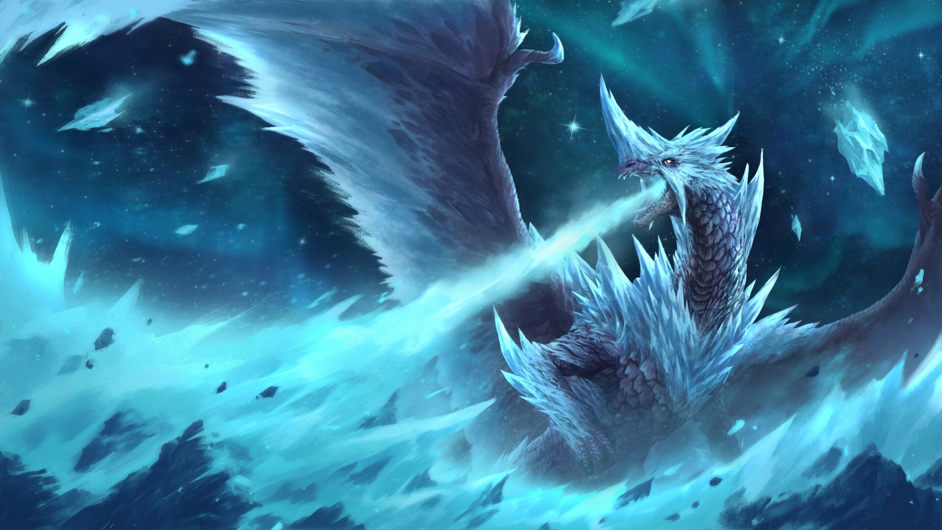 Fantasy Ice Dragon  Live Desktop Wallpapers
