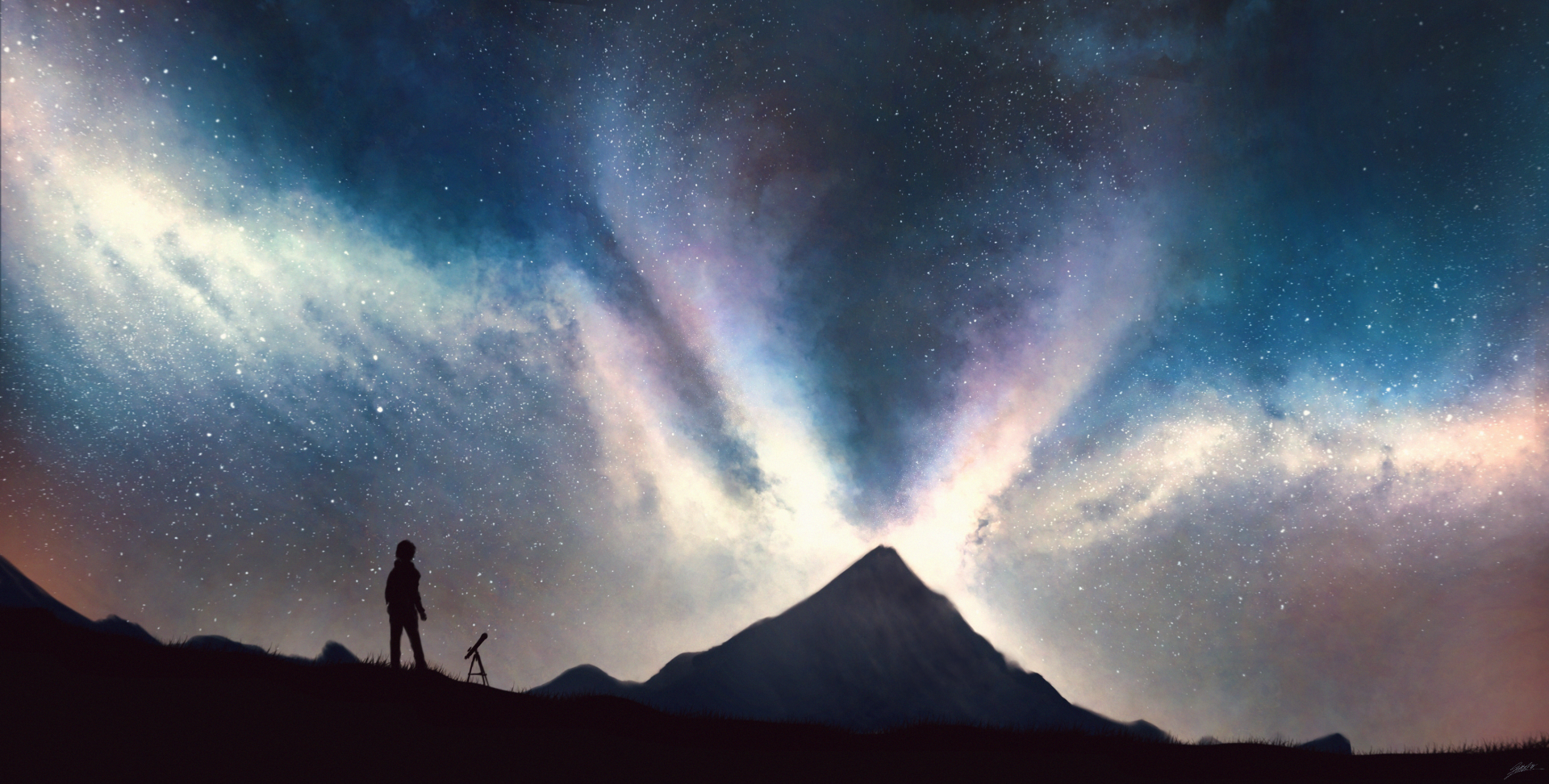 Download Starry Sky Night Sky Anime Original Anime Night Sky Anime HD Wallpaper by 犀将(Saisho)