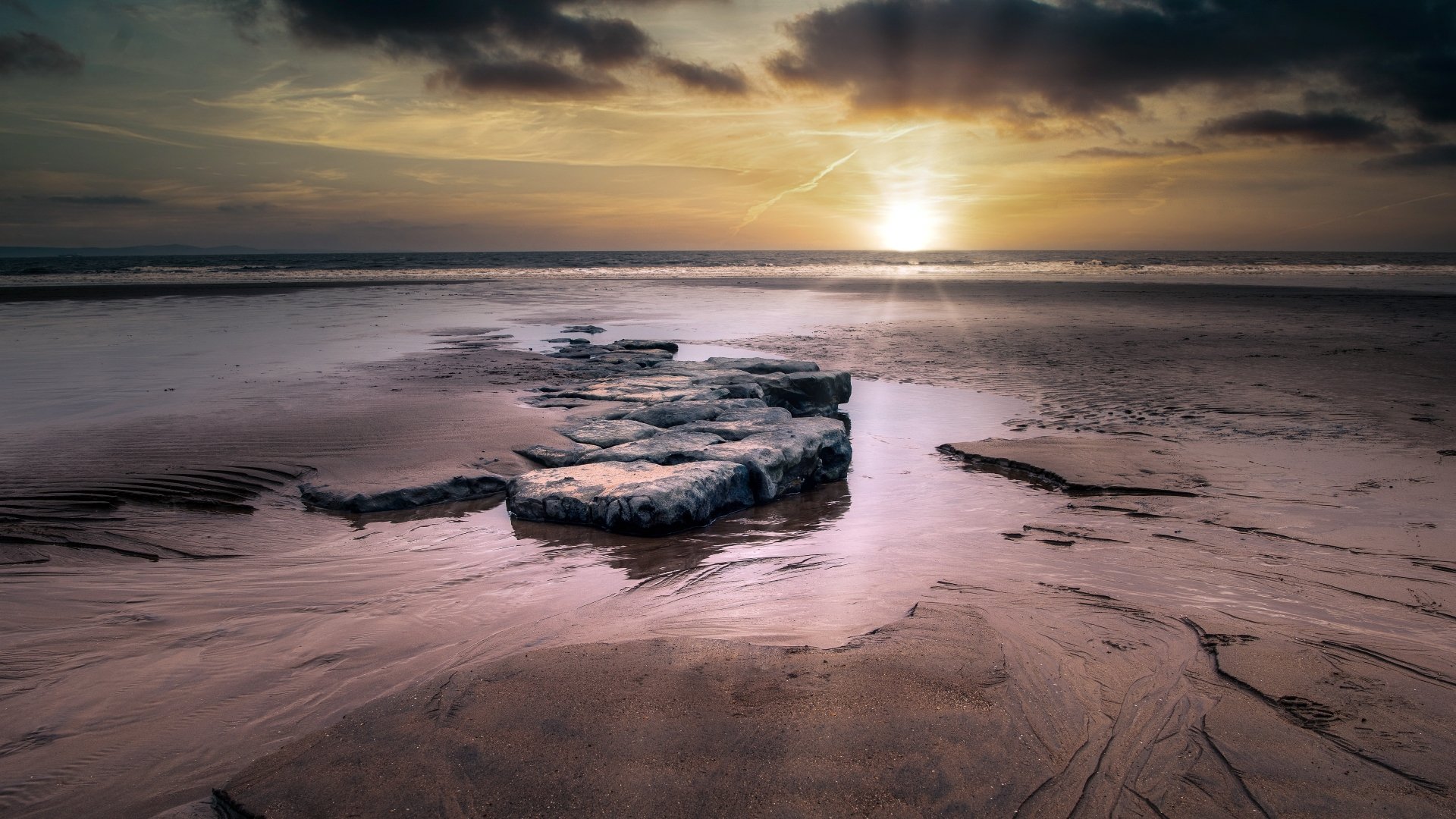 4K Ultra HD Beach Sunset: Serene Sea and Nature's Glow | 3840x2160 ...