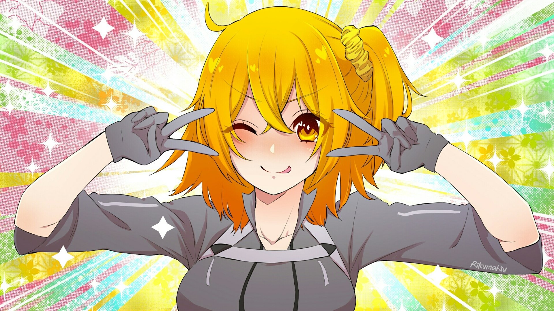 Download Yellow Eyes Blonde Wink Gudako (Fate/Grand Order) Anime Fate/Grand Order HD Wallpaper by Riku Matsu