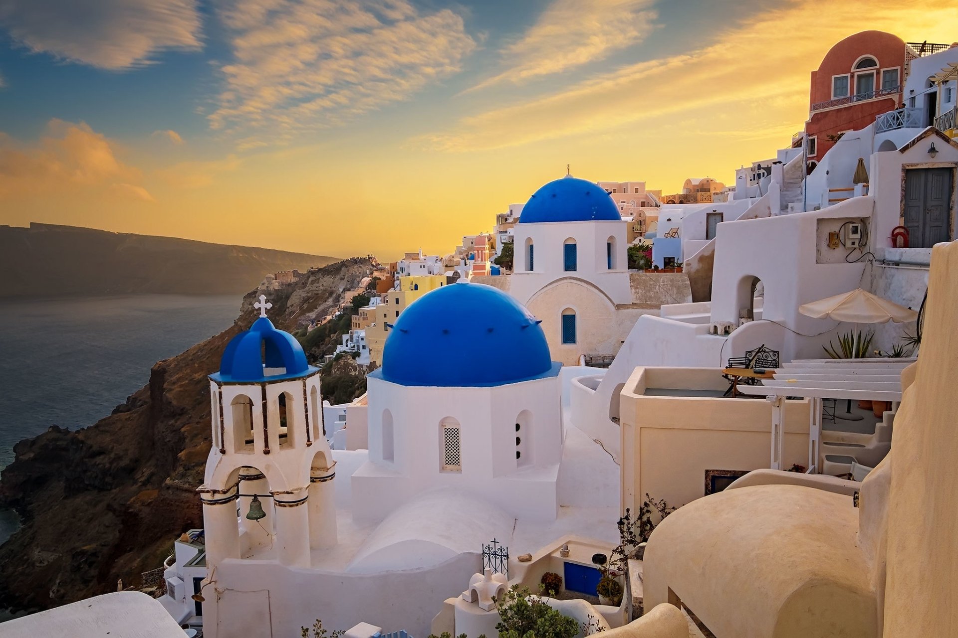 Download Santorini Greece Religious Church HD Wallpaper
