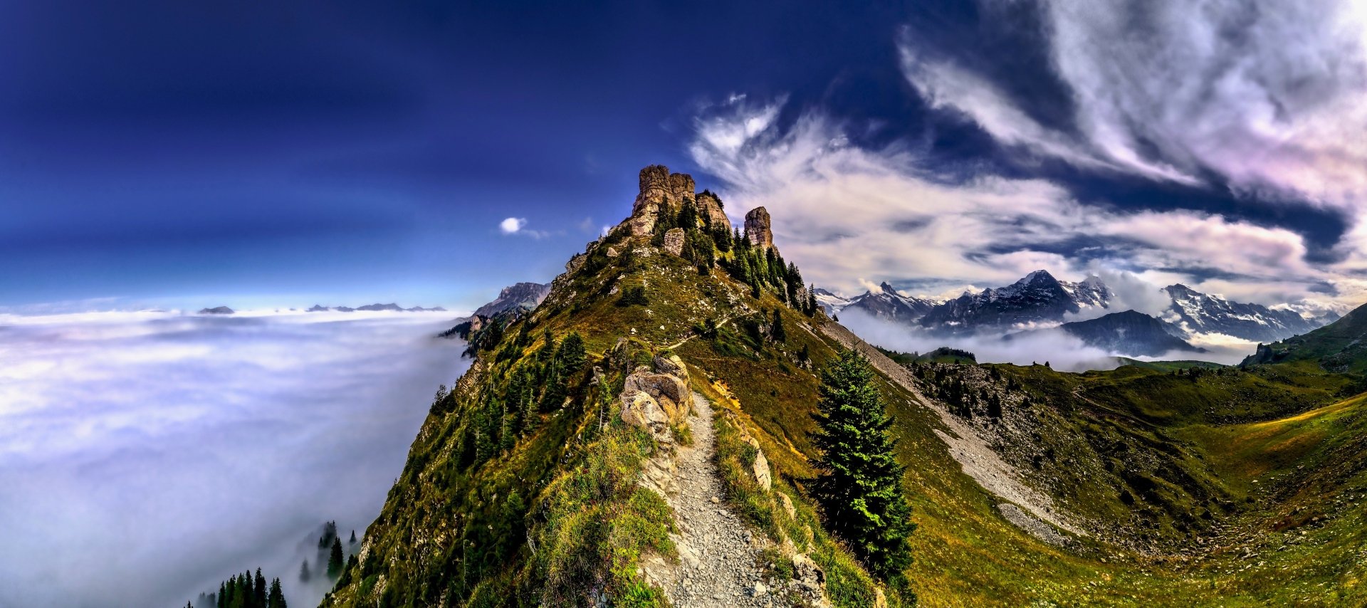 Download Cloud Sky Bernese Alps Switzerland Nature Mountain HD Wallpaper