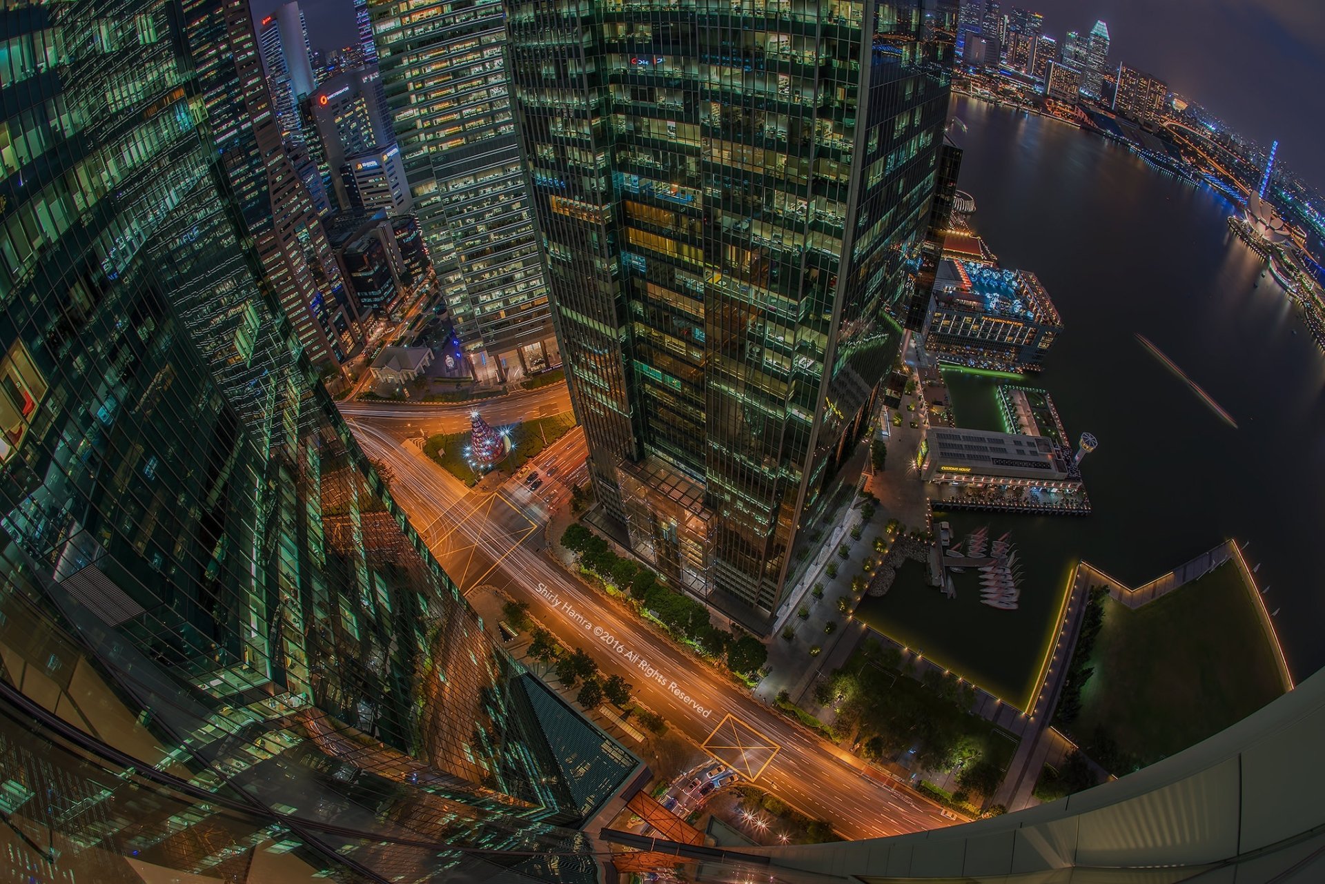 Download Fisheye Man Made Singapore HD Wallpaper