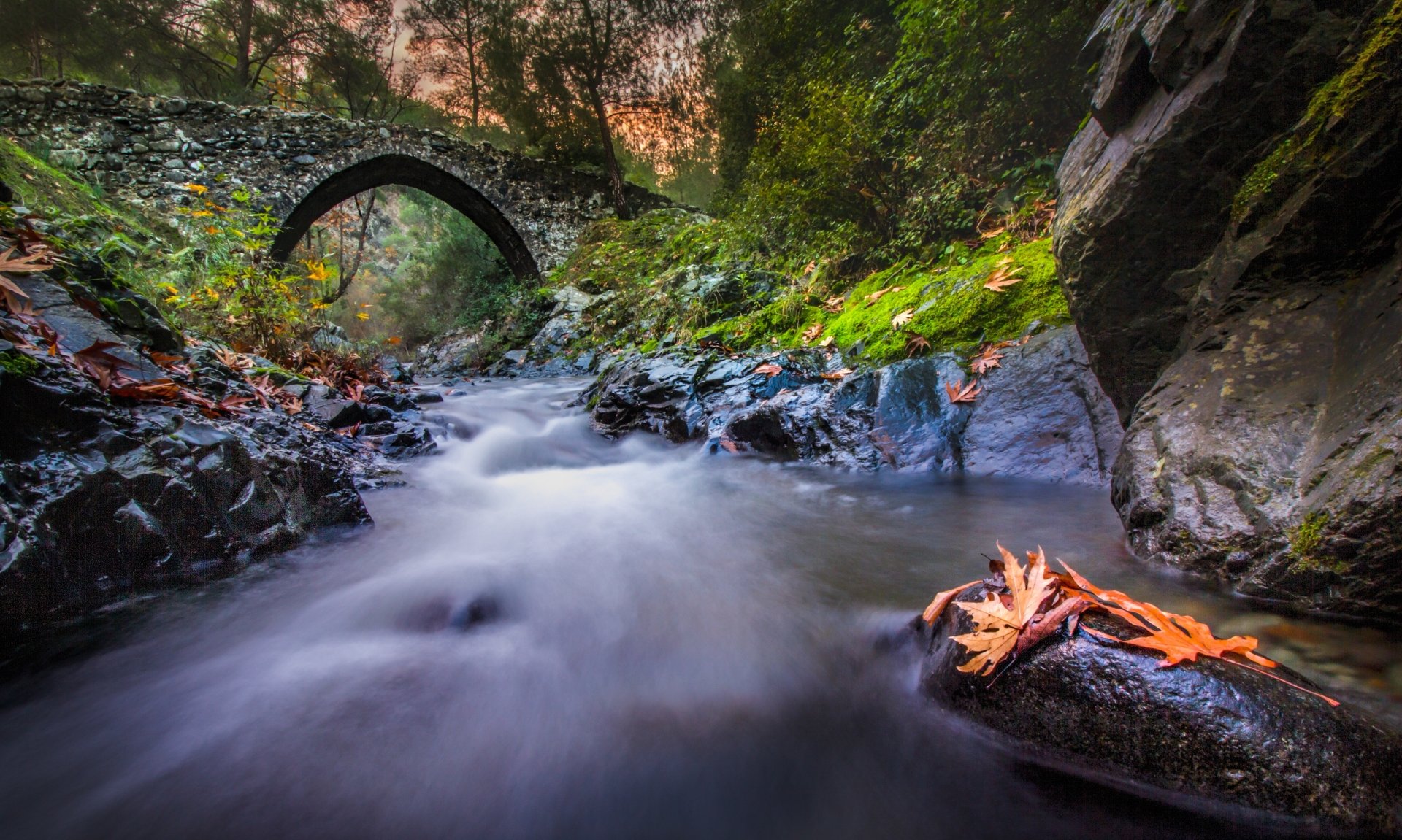 Download Stone River Fall Man Made Bridge 4k Ultra HD Wallpaper ...