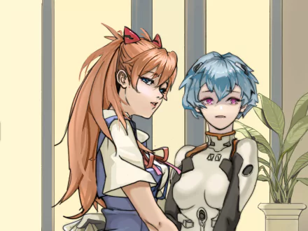 Rei Ayanami Asuka Langley Sohryu Anime Neon Genesis Evangelion HD Desktop Wallpaper | Background Image