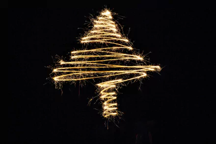  Christmas Tree Drawn In Lights by Matthew Henry