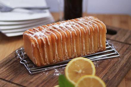  Freshly Baked Lemon Cake With Powdered Sugar by Sheila Pedraza Burk