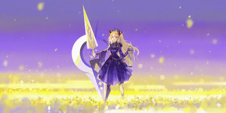 lance long hair blonde purple dress Lancer (Fate/Grand Order) Rin Tohsaka Anime Fate/Grand Order HD Desktop Wallpaper | Background Image