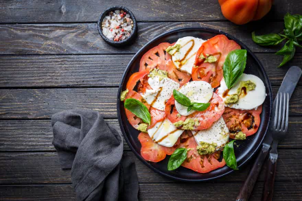 still life mozzarella tomato food salad HD Desktop Wallpaper | Background Image
