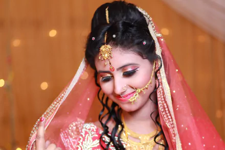 jewelry saree Indian woman model HD Desktop Wallpaper | Background Image