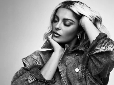 mood American Black & White monochrome singer music Bebe Rexha HD Desktop Wallpaper | Background Image