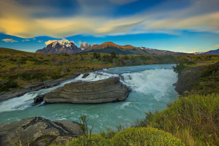 patagonia Chile mountain nature river HD Desktop Wallpaper | Background Image