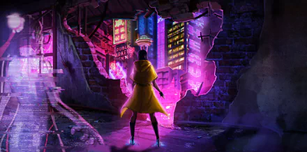 hologram futuristic Sci Fi cyberpunk HD Desktop Wallpaper | Background Image
