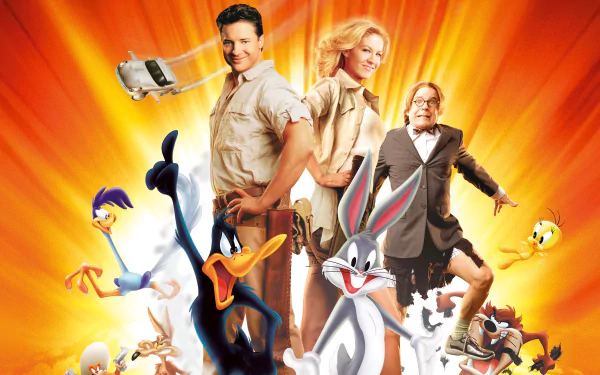 Brendan Fraser Yosemite Sam Tweety Tasmanian Devil (Looney Tunes) Wile E. Coyote Road Runner Daffy Duck Bugs Bunny Looney Tunes movie Looney Tunes: Back In Action HD Desktop Wallpaper | Background Image