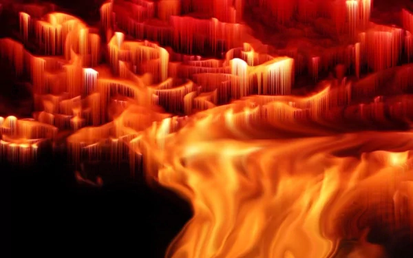 An artistic HD wallpaper featuring vibrant flames and swirling patterns in shades of orange and red, creating a dynamic and captivating background.