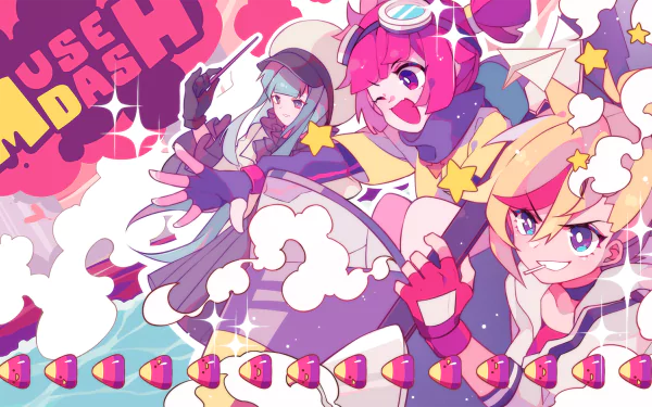 Buro (Muse Dash) Marija (Muse Dash) Rin (Muse Dash) video game Muse Dash HD Desktop Wallpaper | Background Image