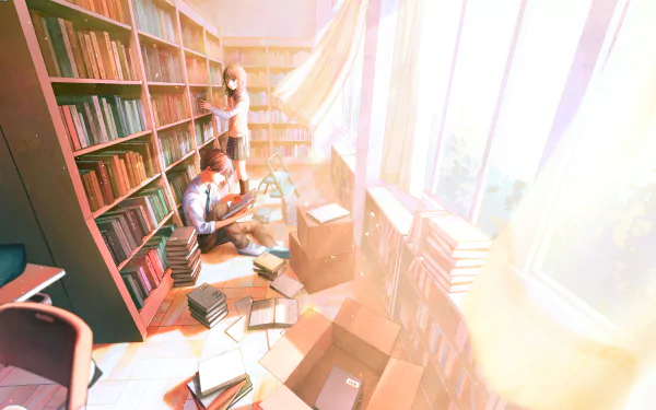 Anime library HD Desktop Wallpaper | Background Image