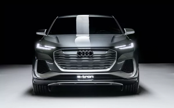silver car electric car SUV car Audi vehicle Audi Q4 e-tron HD Desktop Wallpaper | Background Image